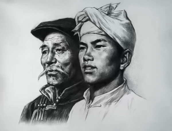 壁纸-【人民币】-素描​​​