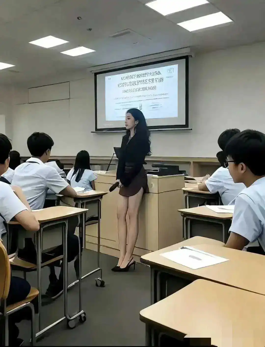学校对老师的着装应该有要求，譬如三点！