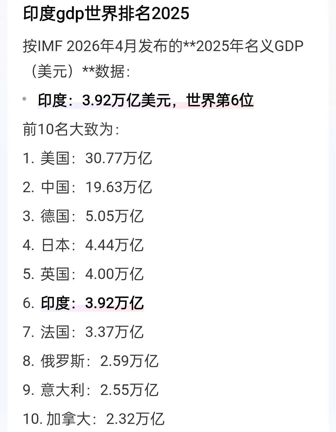 印度成为第四大经济体不难！前二难！近几年来，随着印度经济快速发展，印度目前已经超