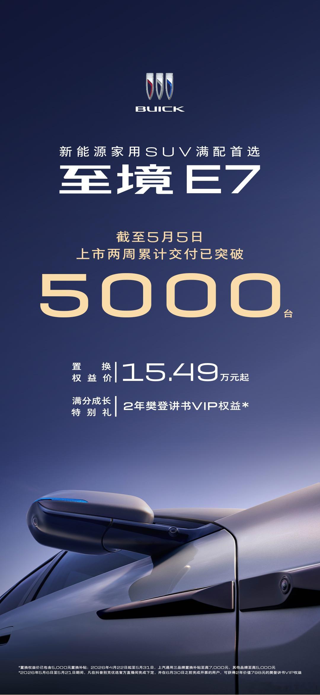 稳啊，两周5000+，三周7000+果然是大家期待已久的别克插混SUV，至境E7