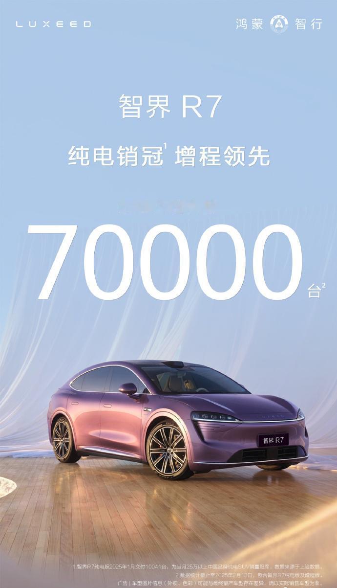 【智界R7大定破7万！奇瑞太开心了！】智界R7大定破7万，我估计奇瑞比华为都开