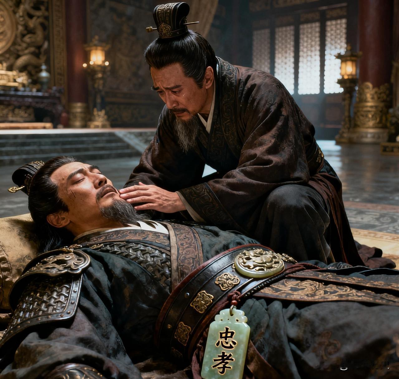 220年，刘备赐死养子刘封，临死前，刘封悲愤不已，长叹一声，哭诉道：“父皇，我本