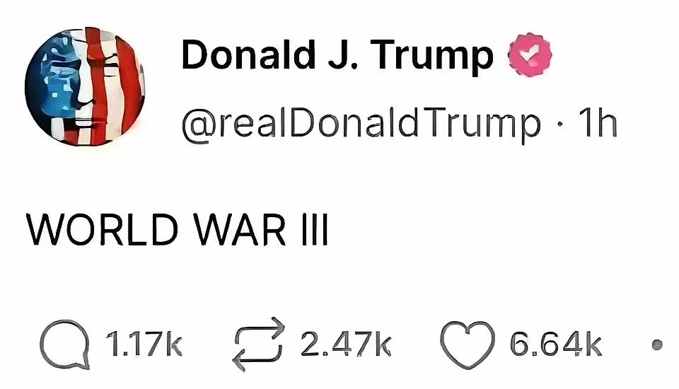 特朗普的疯狂：WORLDWARIII，第三次世界大战！特朗普突然在