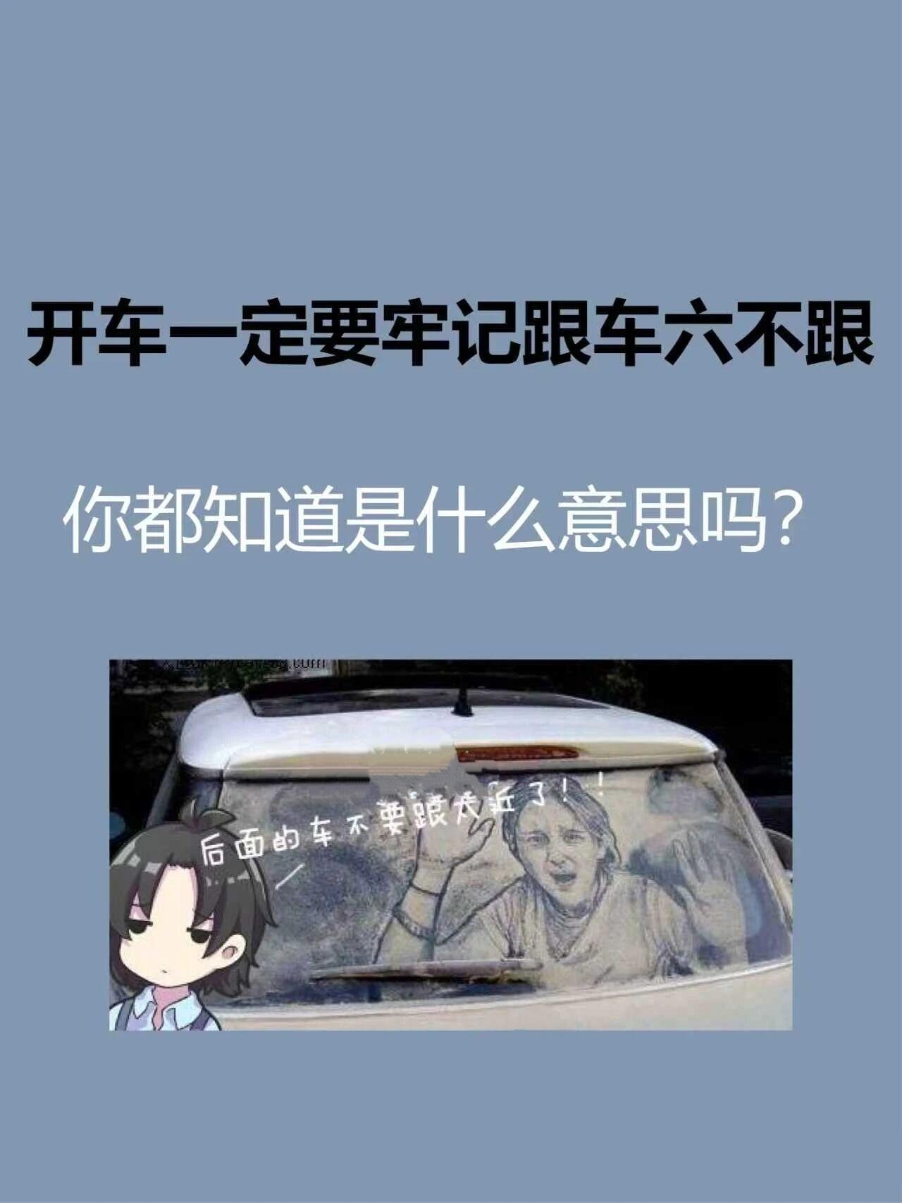 开车不跟六种车。