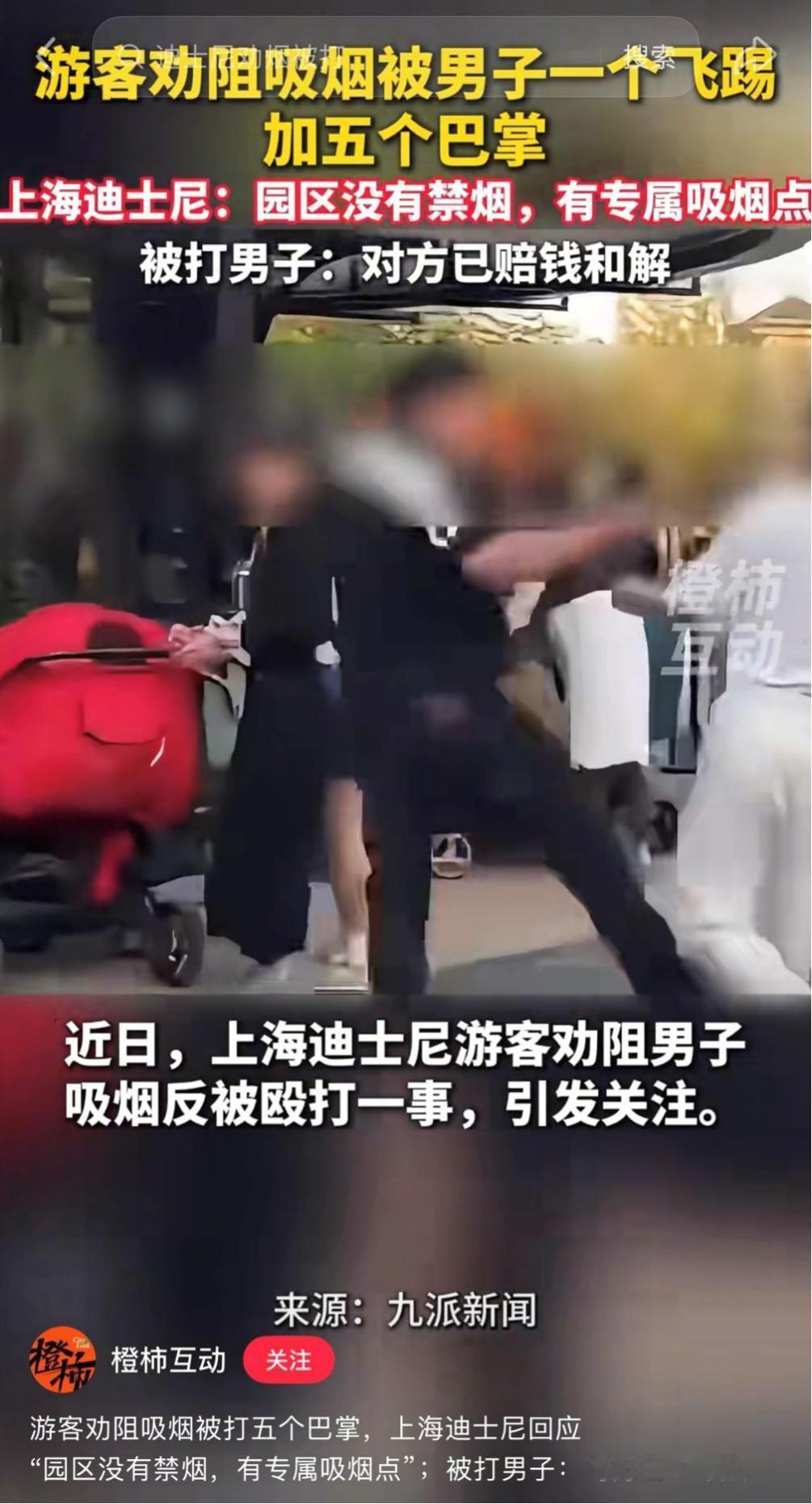 上海迪士尼两起冲突抽一根烟引发互殴呼吸权保卫战打响！在上海迪士尼，张