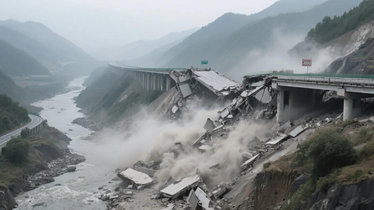 贵州高速大桥垮塌：一场暴雨引发的安全警示6月24日7时40分许，G76厦蓉