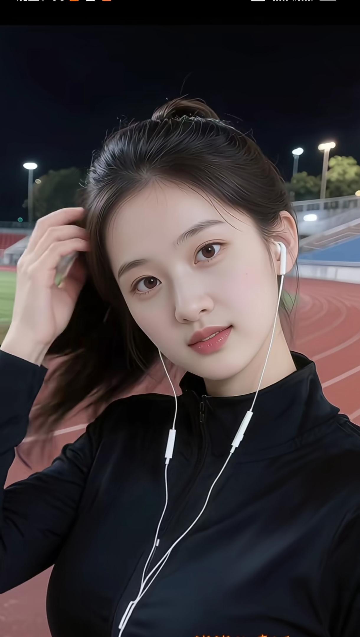 夜晚跑步，耳机里的音乐让每一步都充满力量！🏃‍♀️🎧分享今日随手一拍户外跑