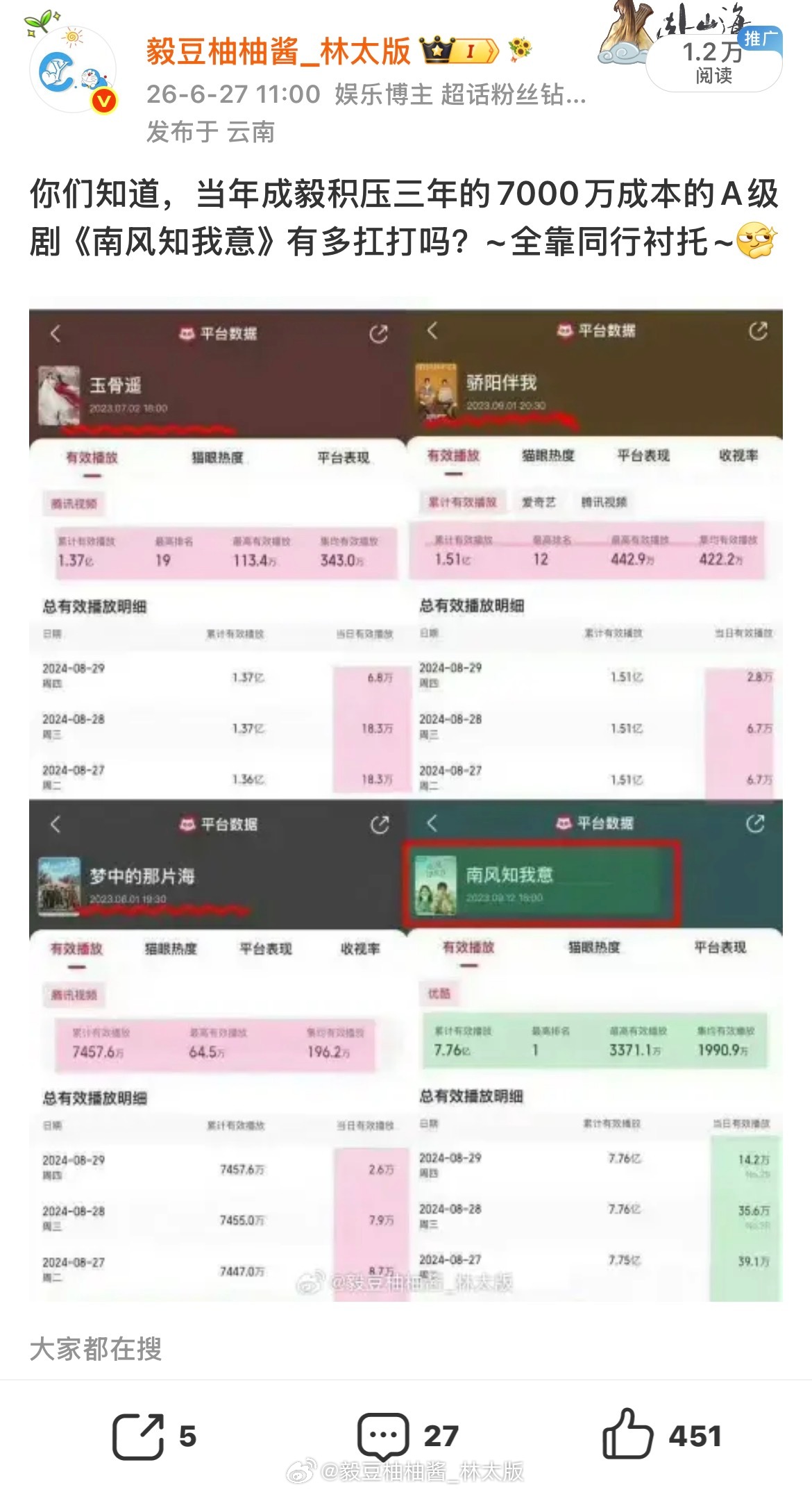 瞧我这嘴，开过光似的~🔥泰国3台（Ch3Plus）官方发布！成毅《南风知我意》