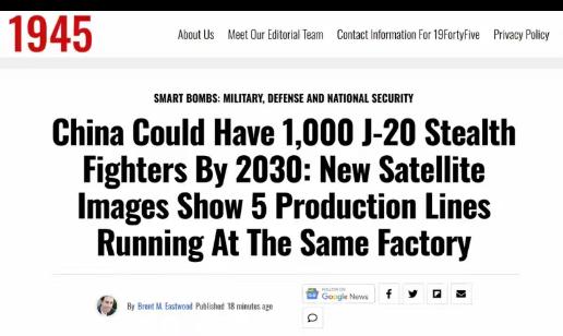 首次直接认怂！美国军方媒体直接发文表示，中国隐形战斗机数量会超过所有国家总和；美