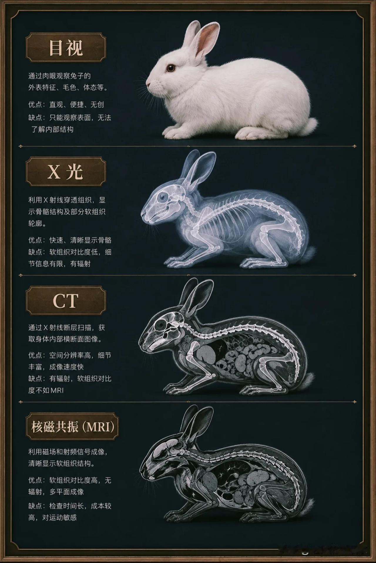 一张图看懂目视、X光、CT、MRI的区别！不少小伙伴，一听到X光、CT、核
