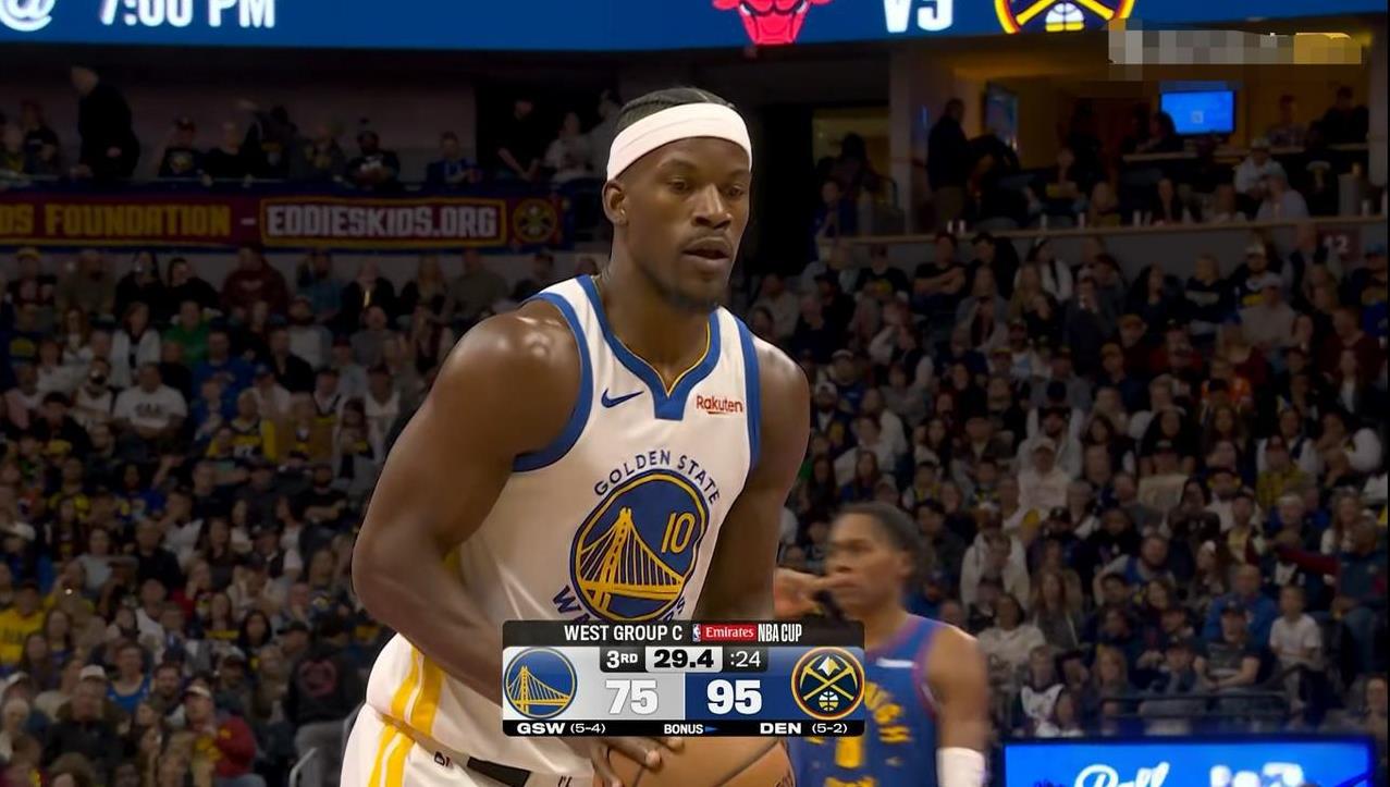 勇士超级球星巴特勒的带队能力真是太差了！今天勇士在客场以104：129惨败于掘金