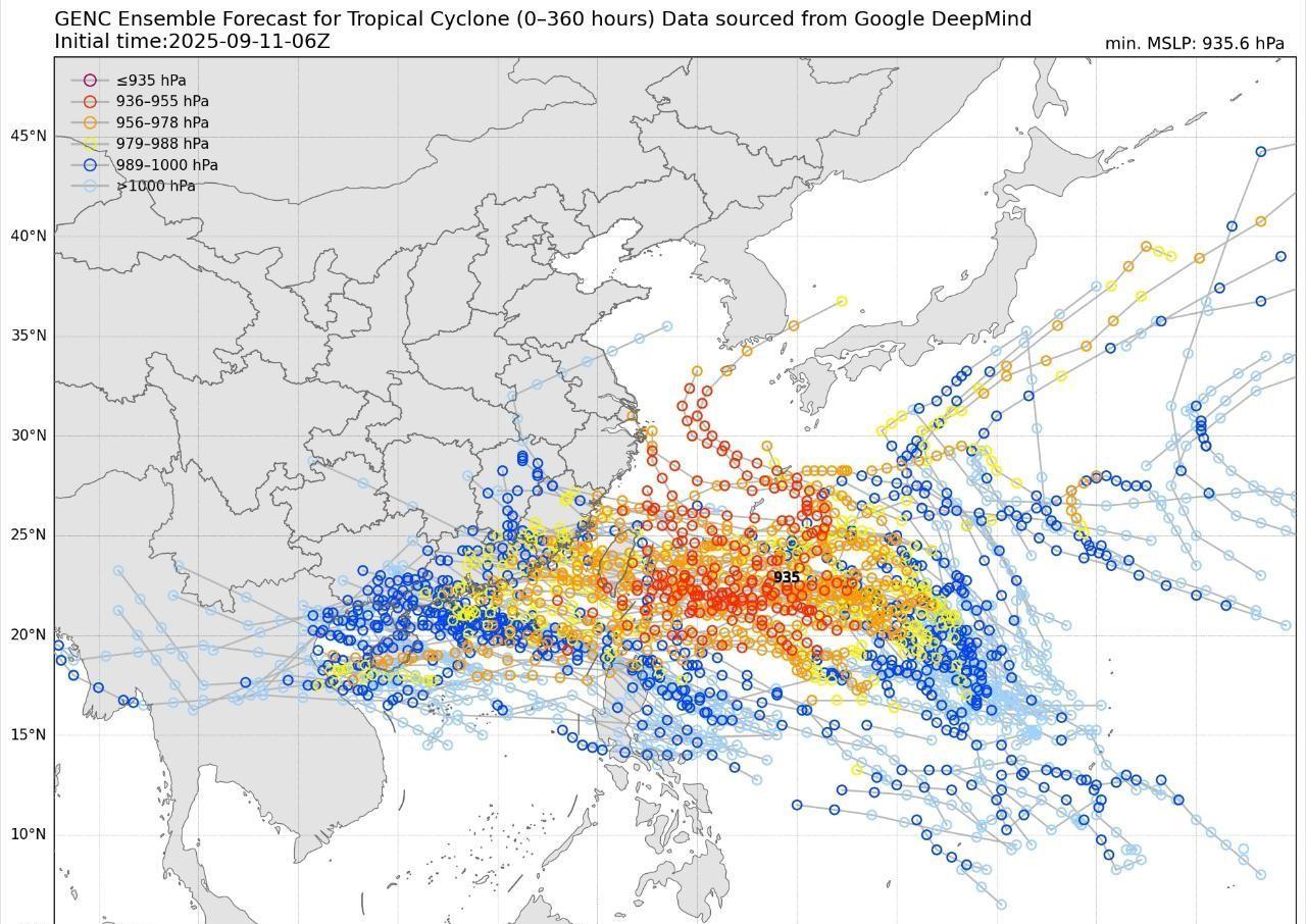 【台风】目前三家ai数值模型（GENCFNV3Google）对于下旬台风活跃