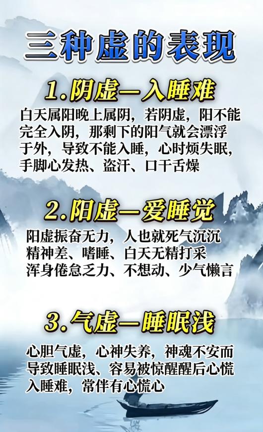 睡不好分三种，阴虚、阳虚、气虚你是哪一种？