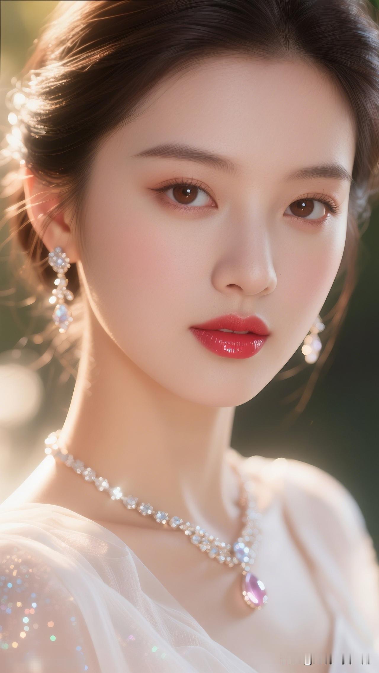 梦幻仙女风，红唇与珍珠的完美搭配，优雅动人！每日一头像分享