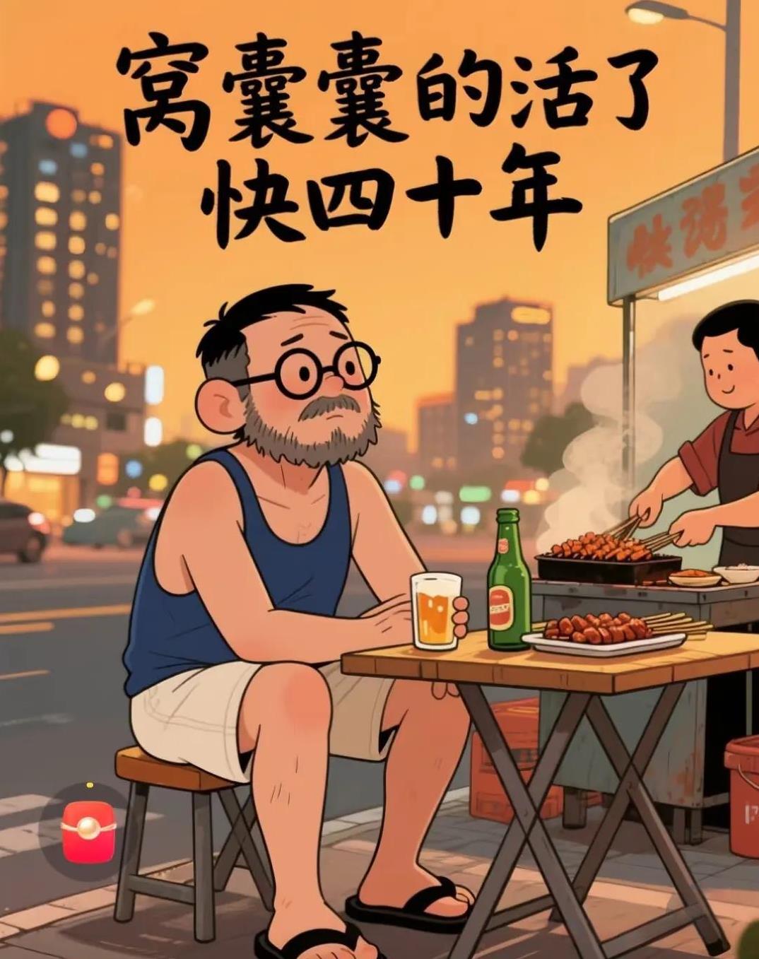 这漫画绝对触及了我们80、90后好多男人内心的痛楚——窝窝囊囊活了快40年。想
