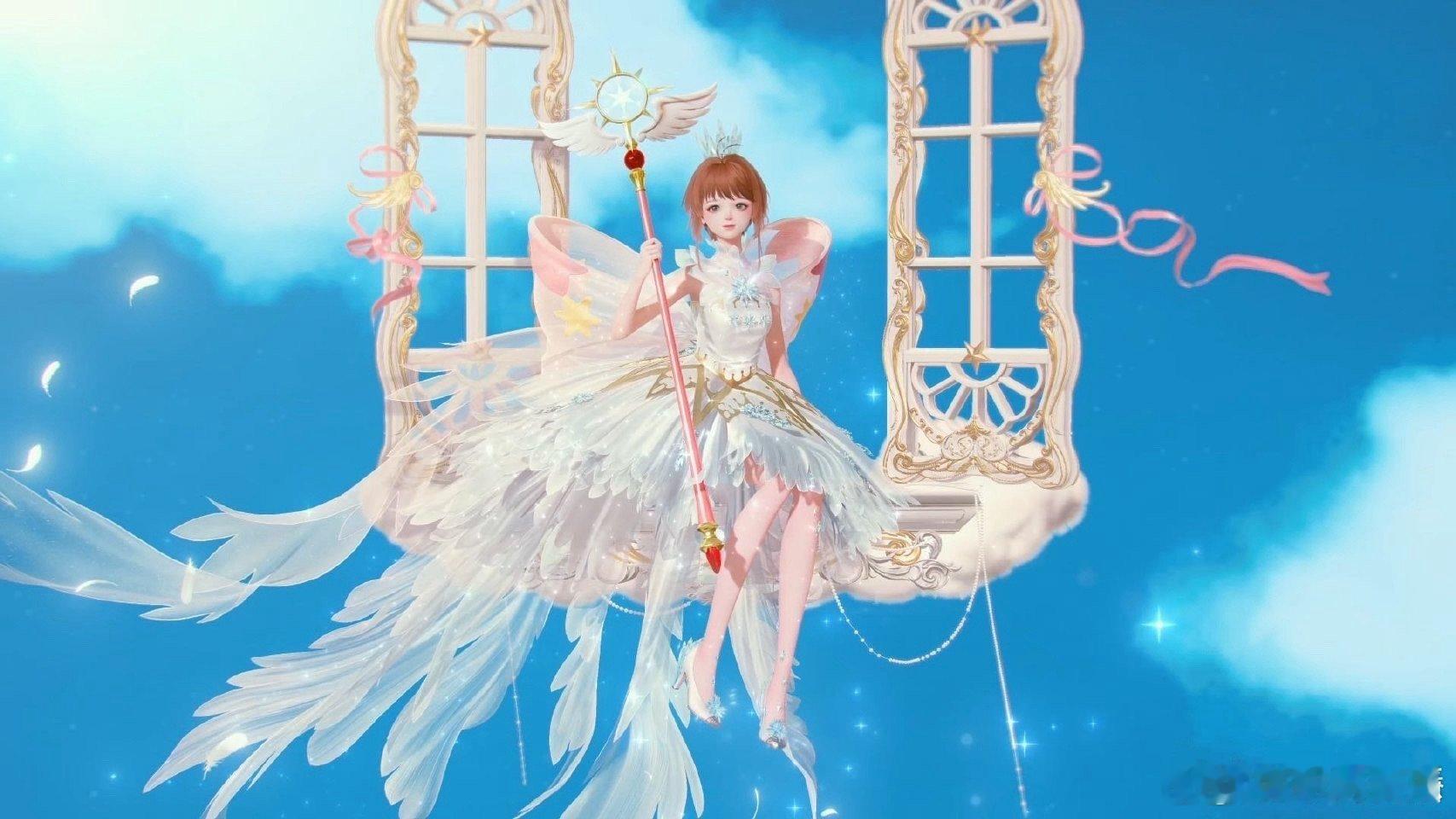百变小樱二次元白月光童年的魔法少女梦！小樱举魔杖喊咒语的样子，搭配好看的衣服冒