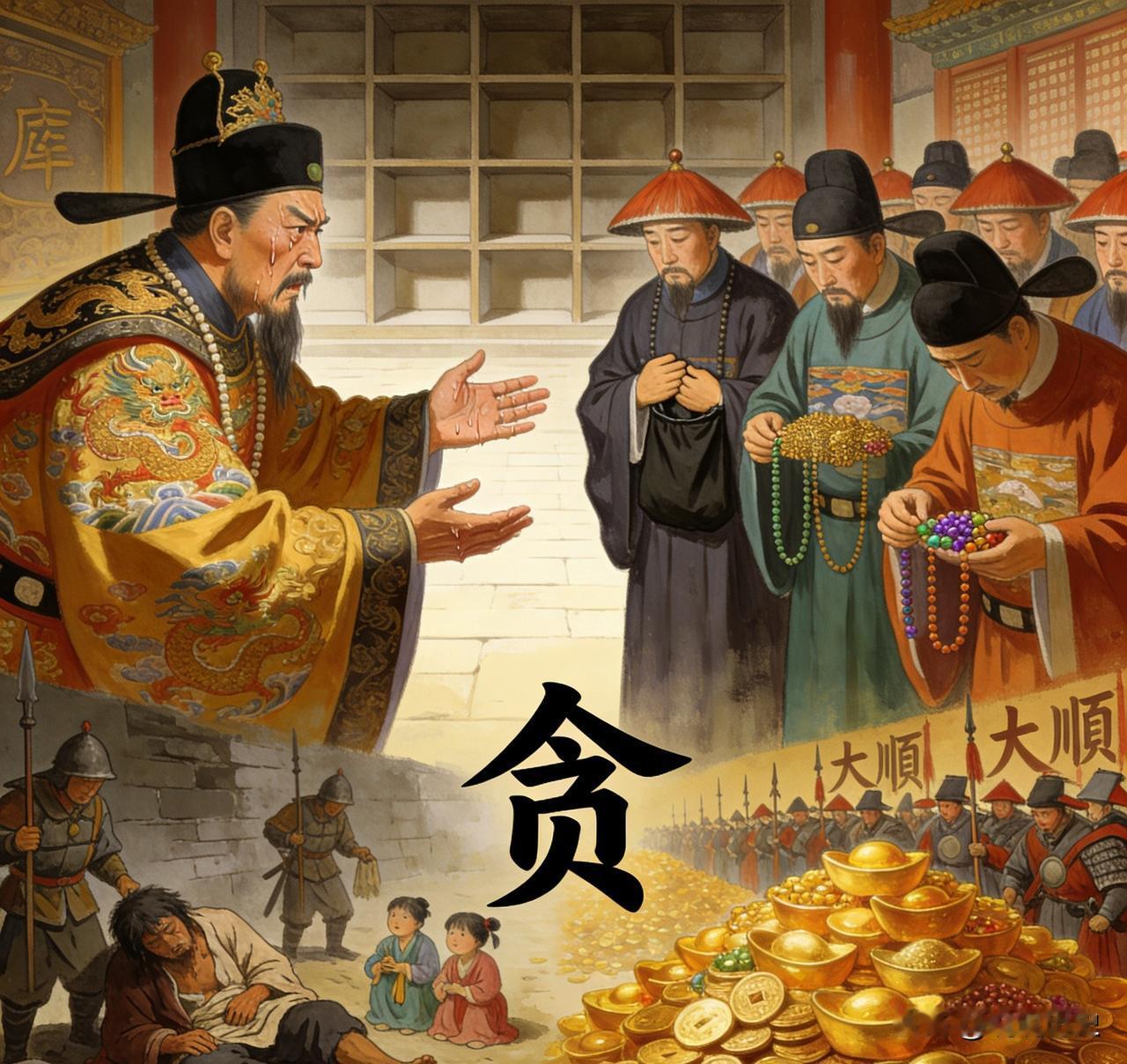 永远不要低估人性的贪婪。崇祯十七年，李自成兵临北京，只需要一百万两白银，就能调回