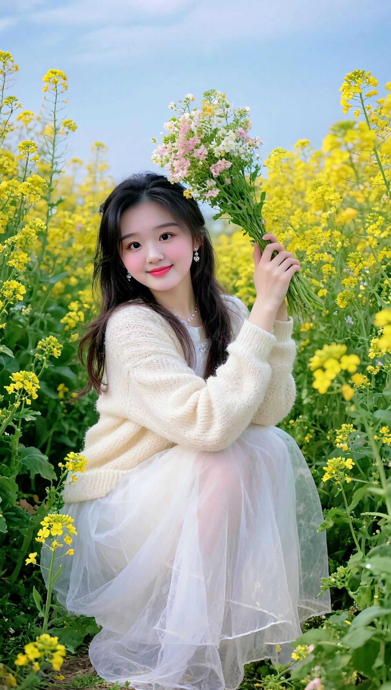 田园清晰漂亮的油菜花