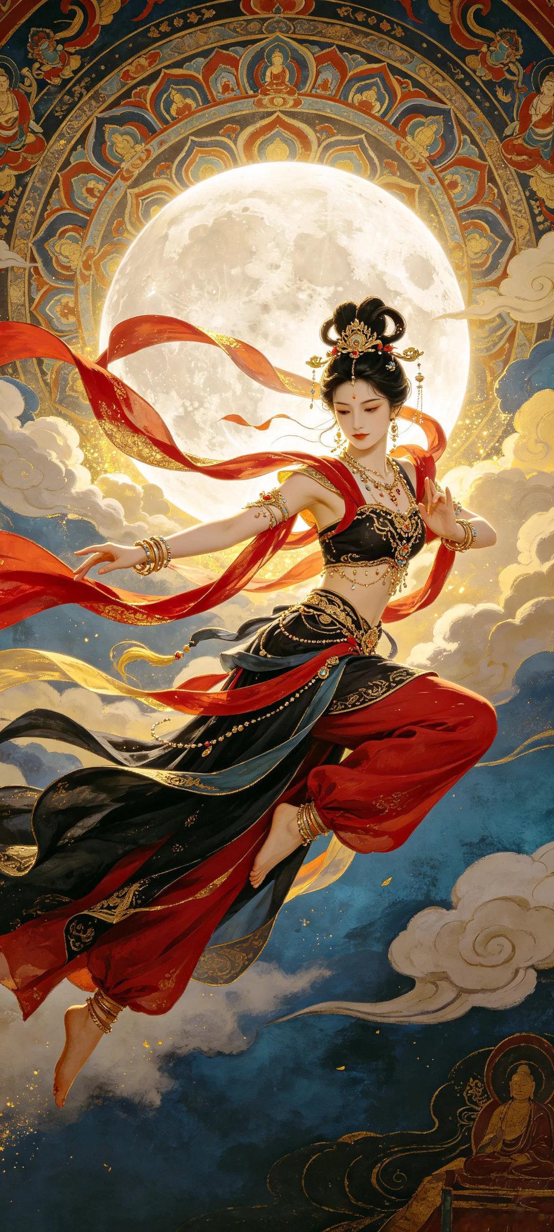 敦煌飞天神女壁画祈福平安顺遂壁纸～