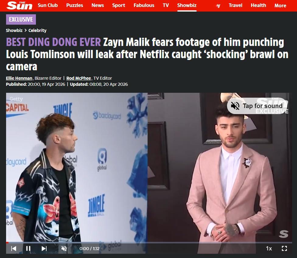 欧美有自己的花少2！！《太阳报》继续爆料，ZaynMalik辱骂Louis