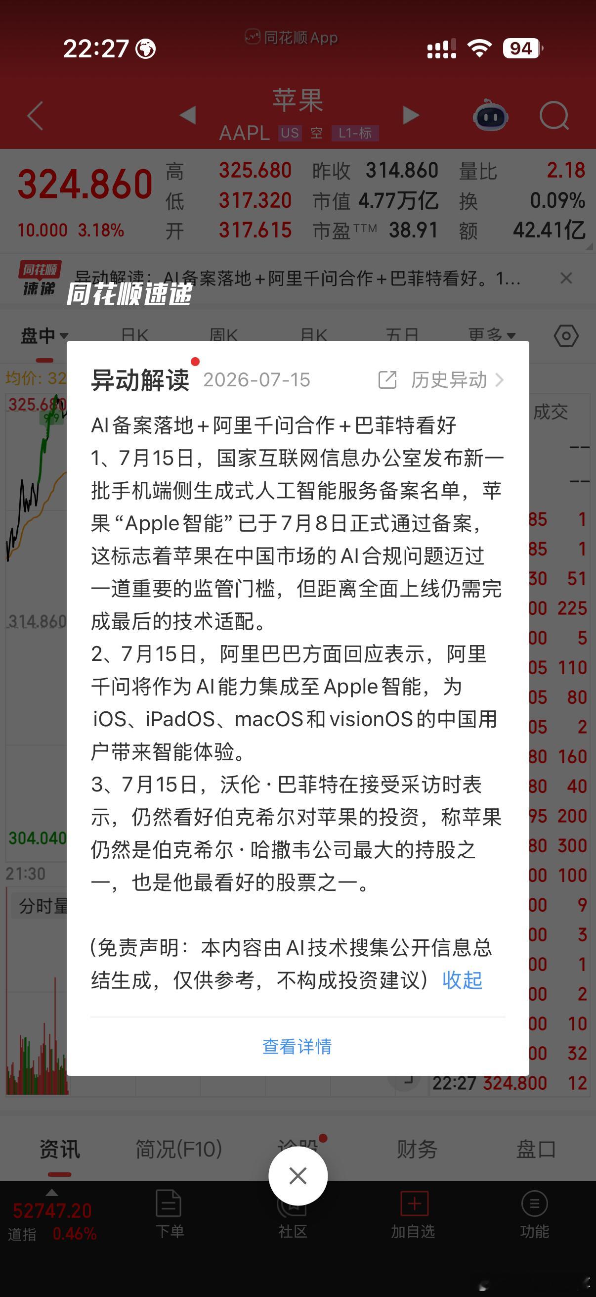 苹果手机在国内的ai落地，确定是阿里千问了。阿里还是有点实力。话说，腾讯在ai领