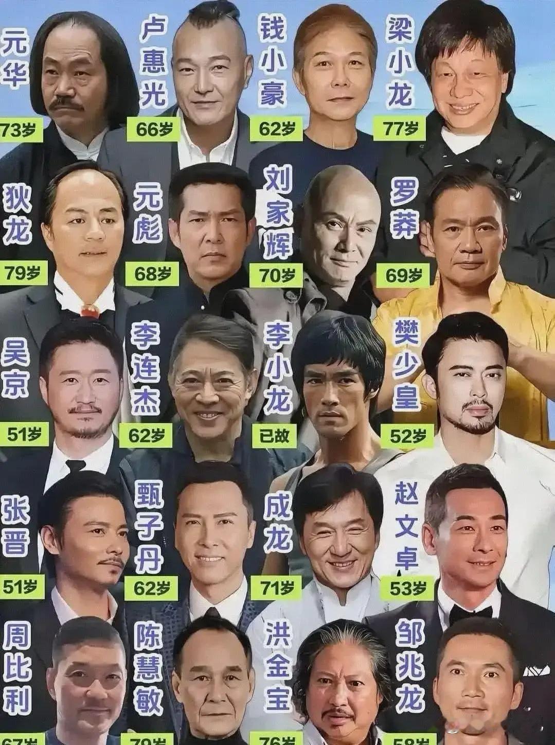 这些动作明星的电影，你看过几个人的？