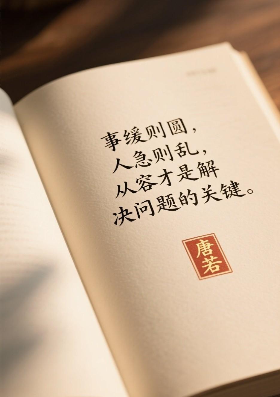 有没有发现，事缓则圆，心急则乱，从容才是解决问题的关键。我们总以为，快一点才能