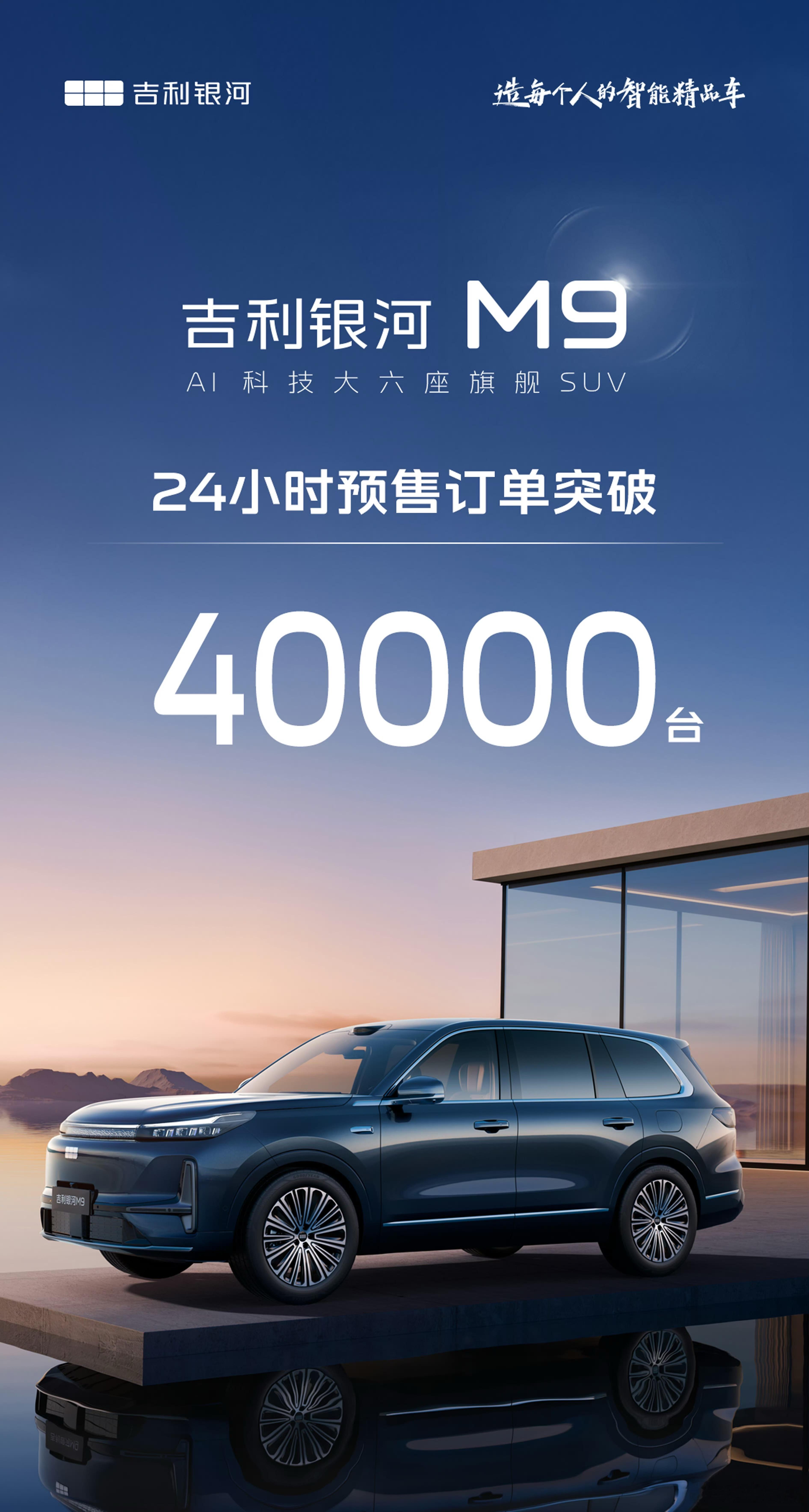 吉利真有点东西，银河M9上市24小时预售订单突破40000台。5米2长，大六座，
