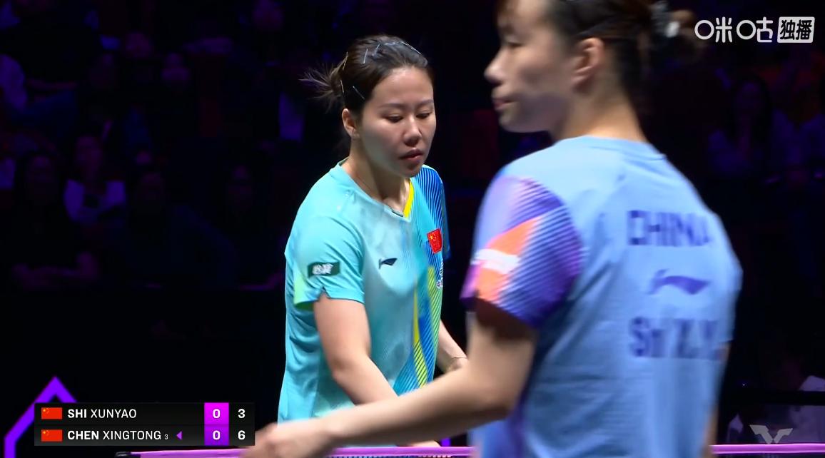 陈幸同的速度快，石洵瑶的力量重，双方各有所长，特点非常明显，就看谁的单板质量