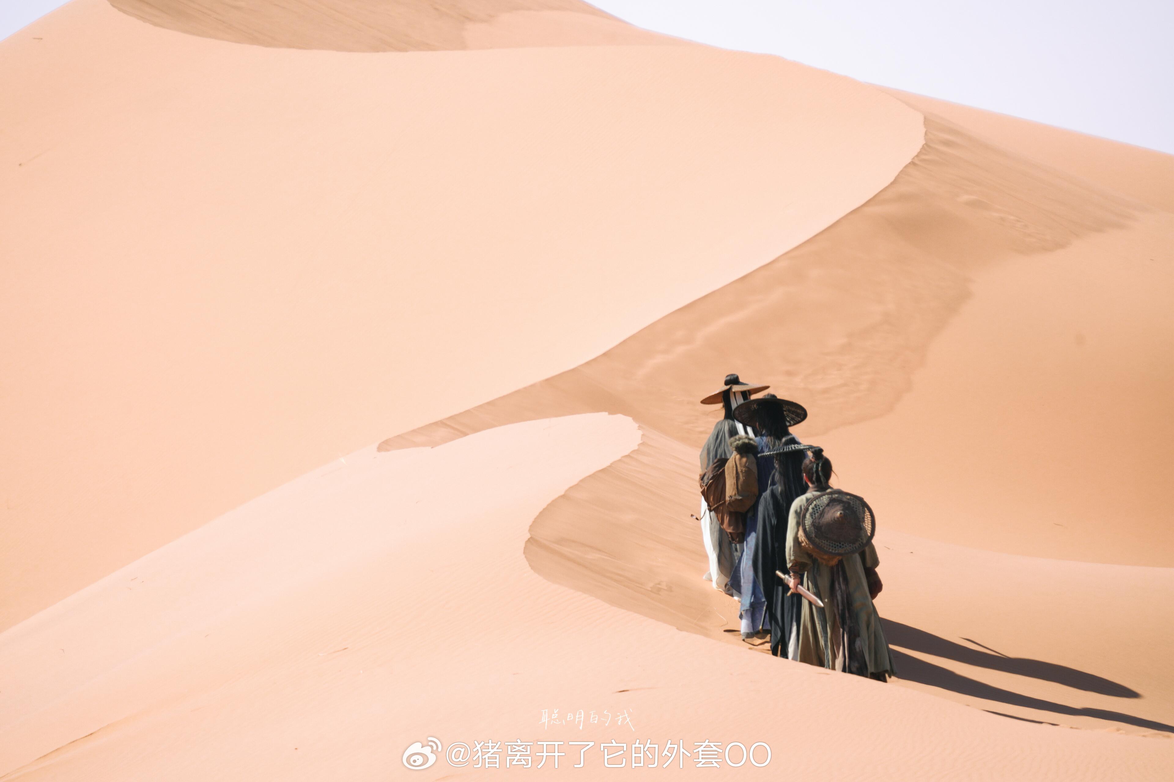 龚俊郑业成全伊伦《凤舞九天》沙漠路透，大漠孤烟直长河落日圆！！