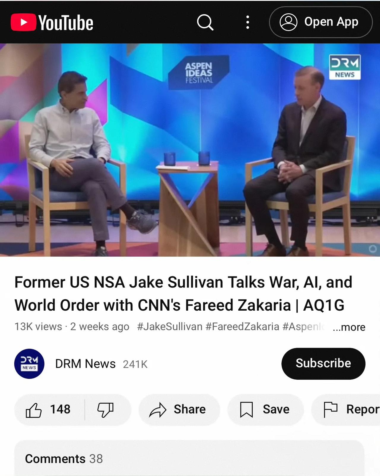 我看了前美国总统国家安全事务顾问杰克·沙利文（JakeSullivan）接受C