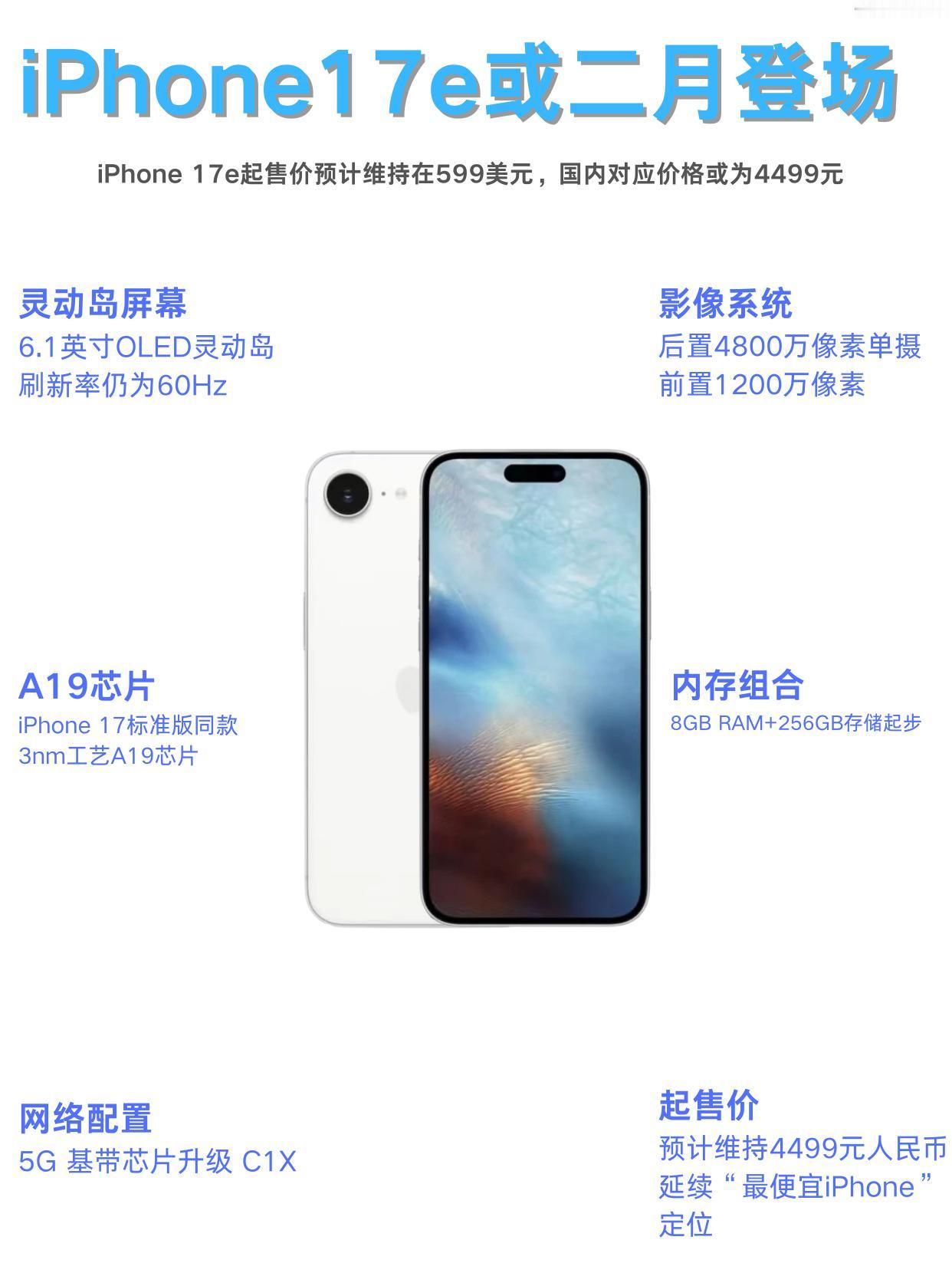曝iPhone17e2月发布，但这个屏幕……iPhone17e新爆料来了！