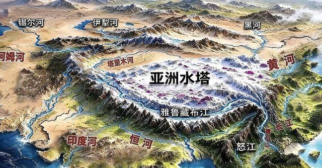 一张图看明白，青藏高原就是中国的主要水源供应源泉，为中国的发展扮演着重要的作用。