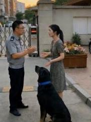 一个老保安正在上班，一个遛着一条小狗的女业主来到保安身边，对老保安说：“保安大哥