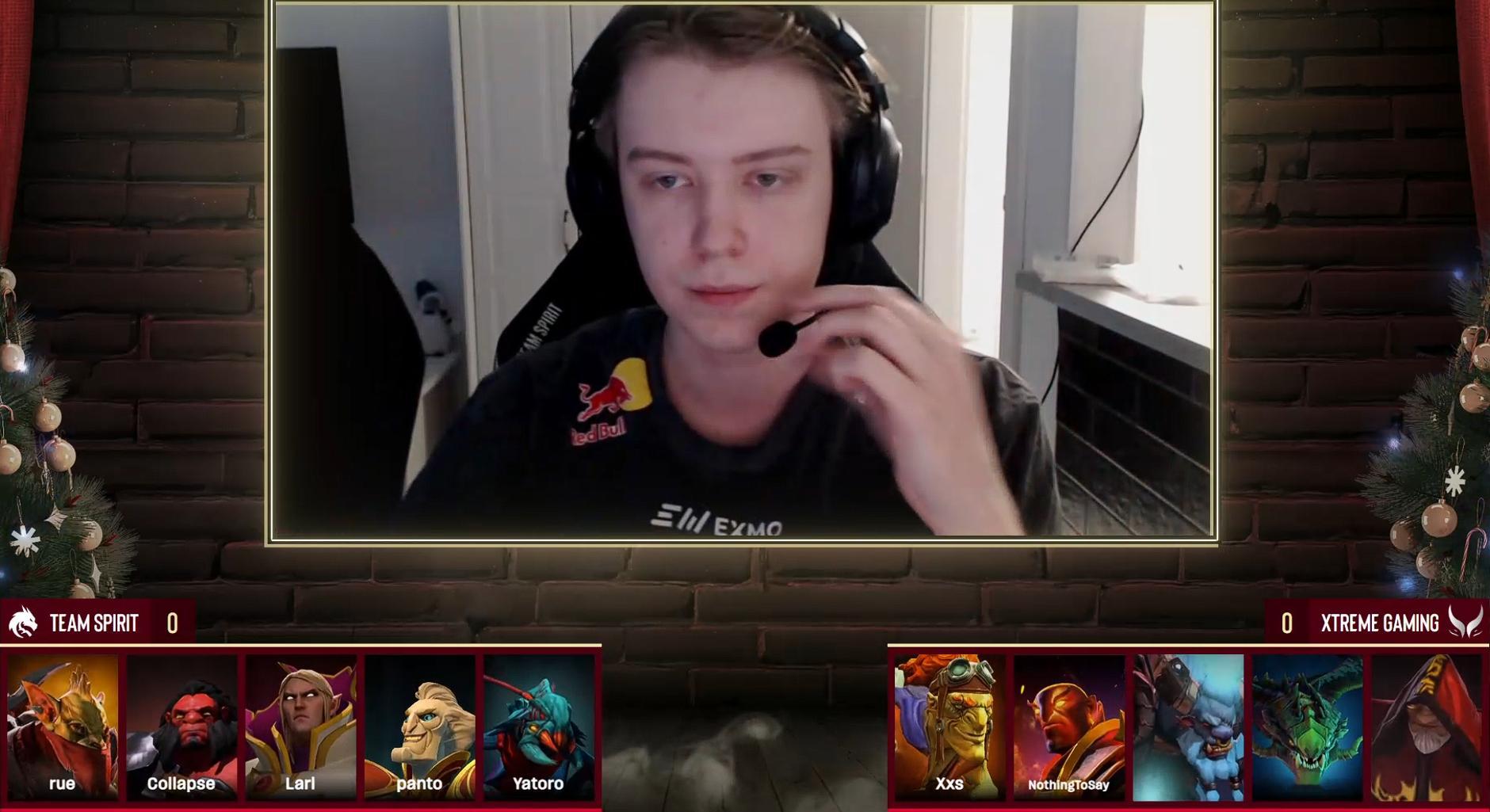 胜者组首轮XGvsSpirit第一局BP结束，XG选择了一套究极摇摆阵容最后