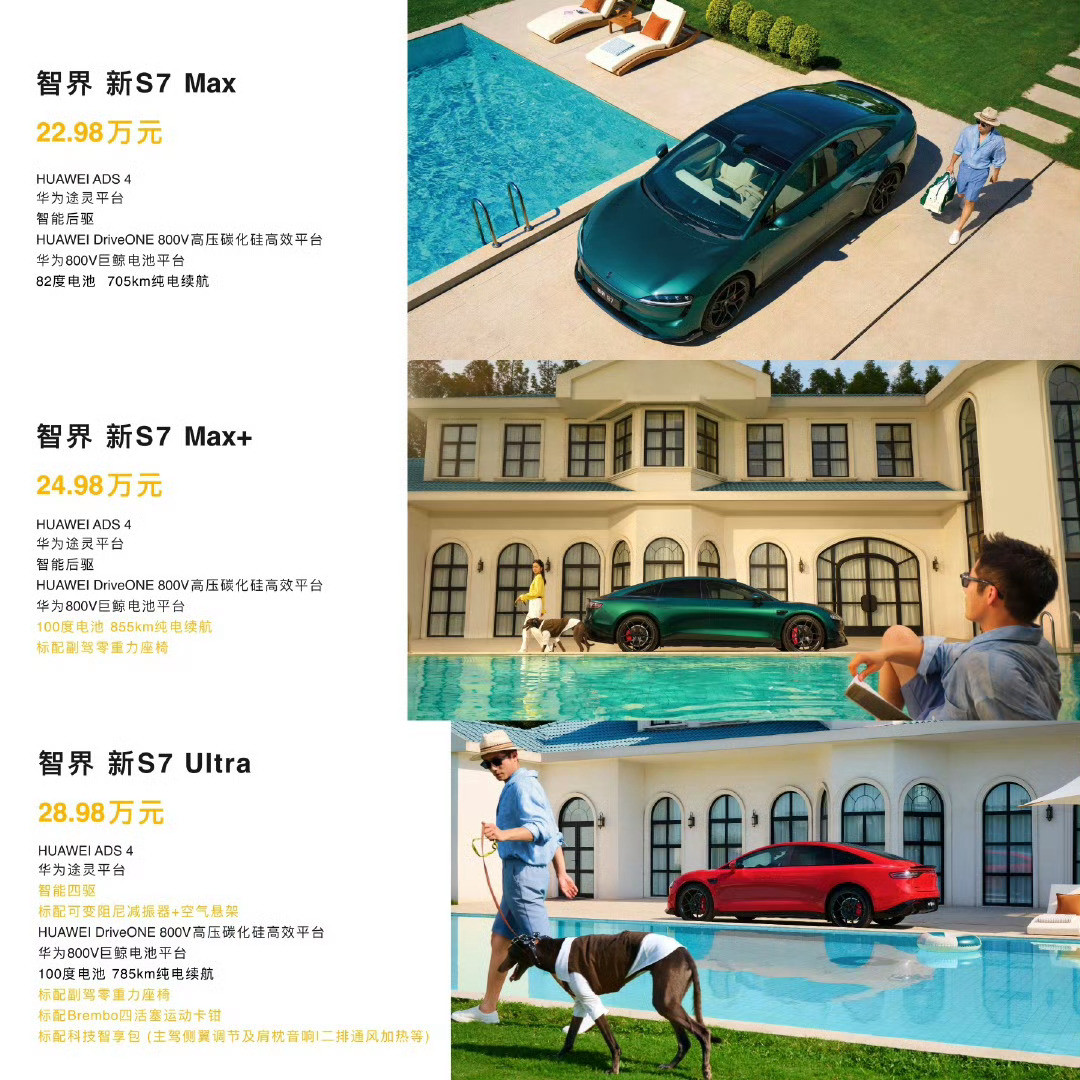 智界R7新款售价24.98万起看到智界R7新款的价格，心里一动，这价格能买到配置