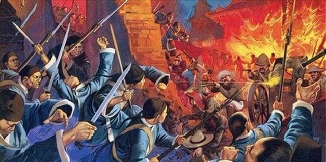1842年，清军将领海龄带着仅剩的40名兵丁冲向英军以死殉国，路上见一妇人抱着个