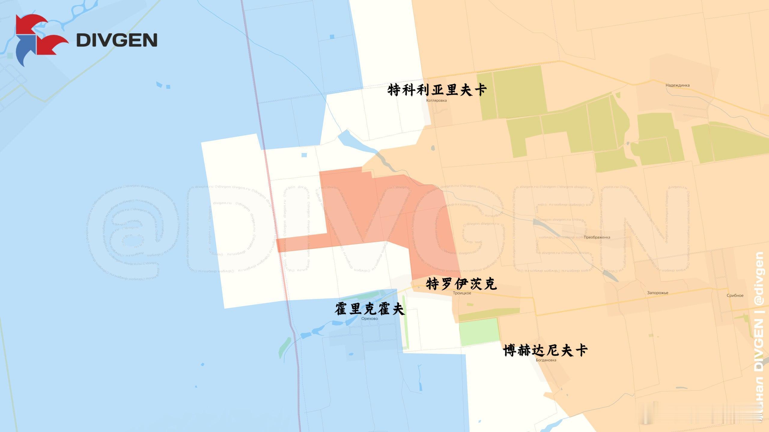 俄军进入第聂伯罗州来源：DIVGEN🚩КартаСВО俄乌局势新进展美俄