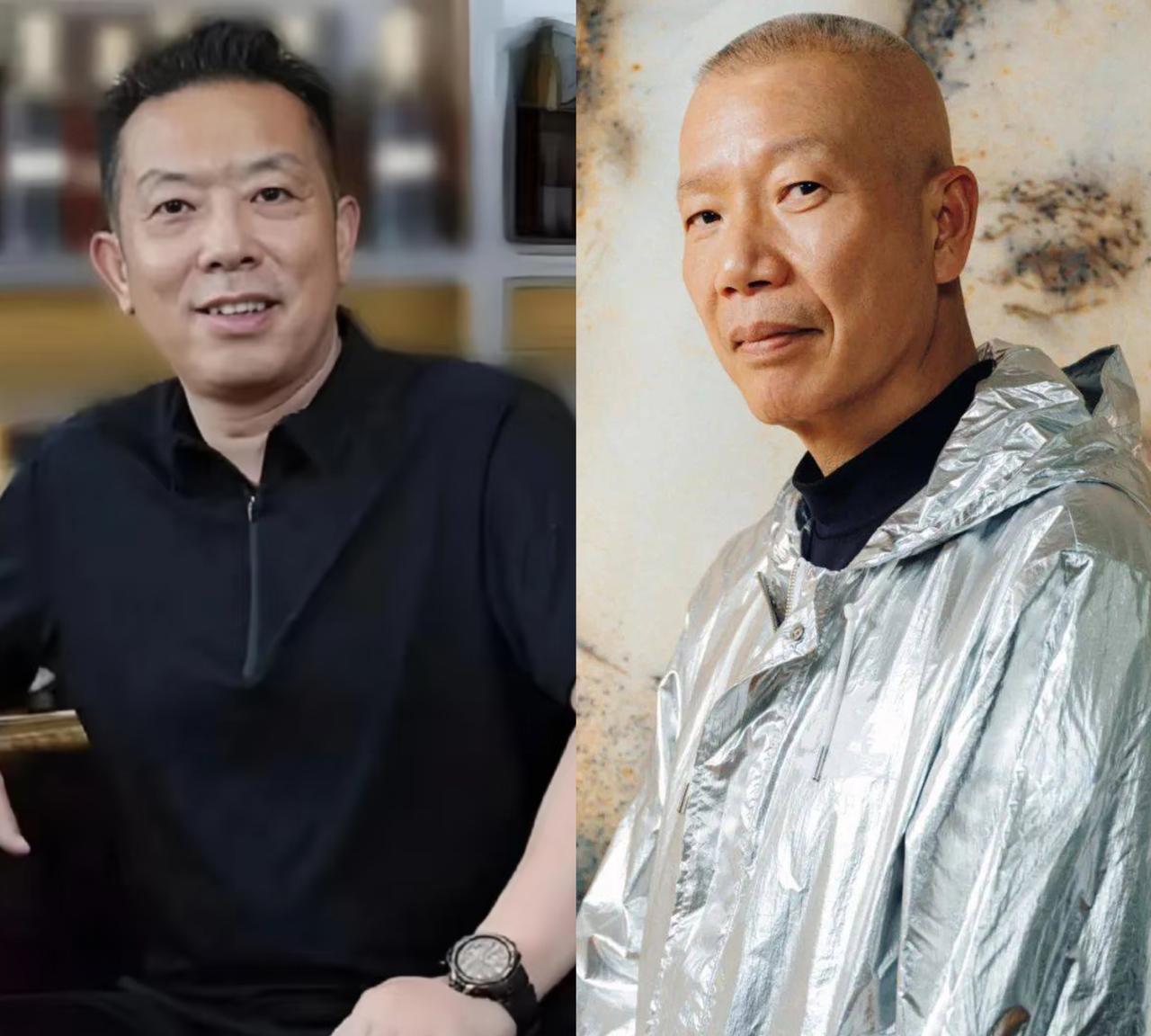 左边是贾国龙，西贝老板，右边是蔡国强，烟花艺术家，两人虽然在不同的领域，但有