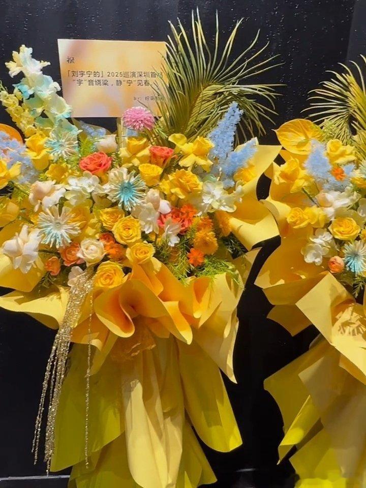刘宇宁深圳演唱会柠檬影视也送了3组花篮好用心啊一念关山和书卷一梦，给柠檬影视带来