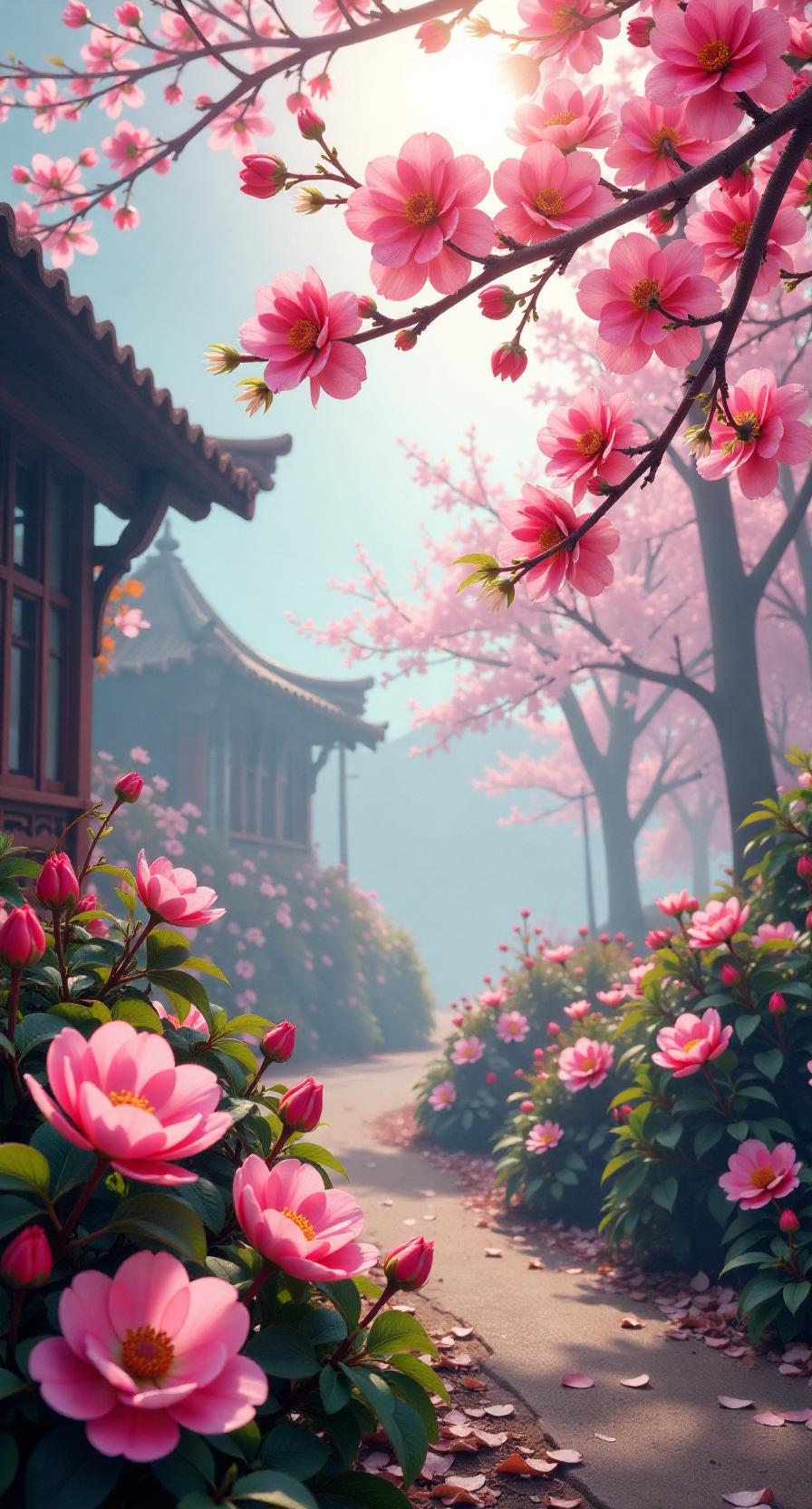 赏析：这幅对联的下联“灯照吉祥万里春”与上联“花开富贵千家喜”相映成趣，共同营造