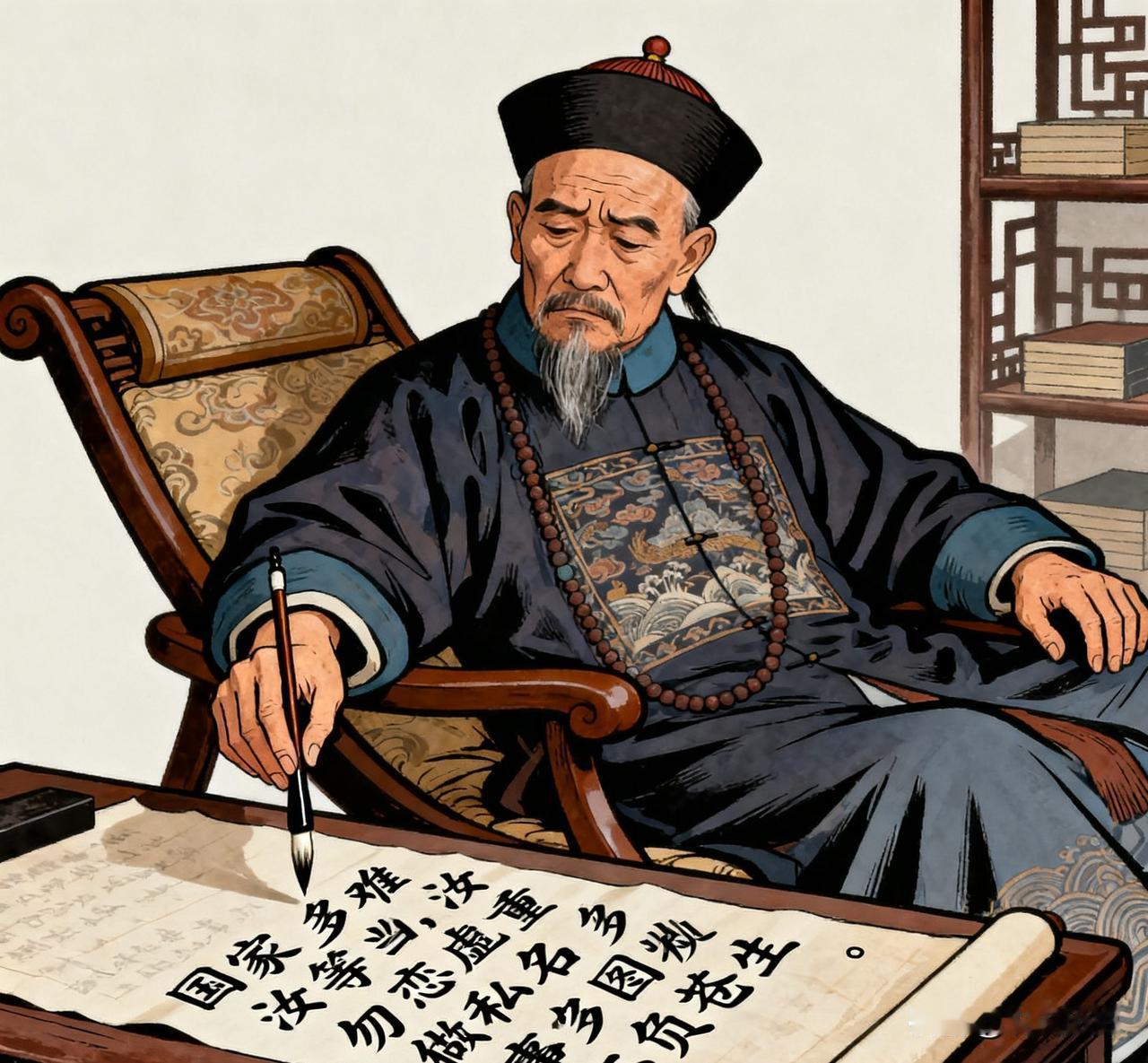 1872年，病重的曾国藩吃过早餐，在长子的搀扶下去花园散步，突然，他感到一阵强烈