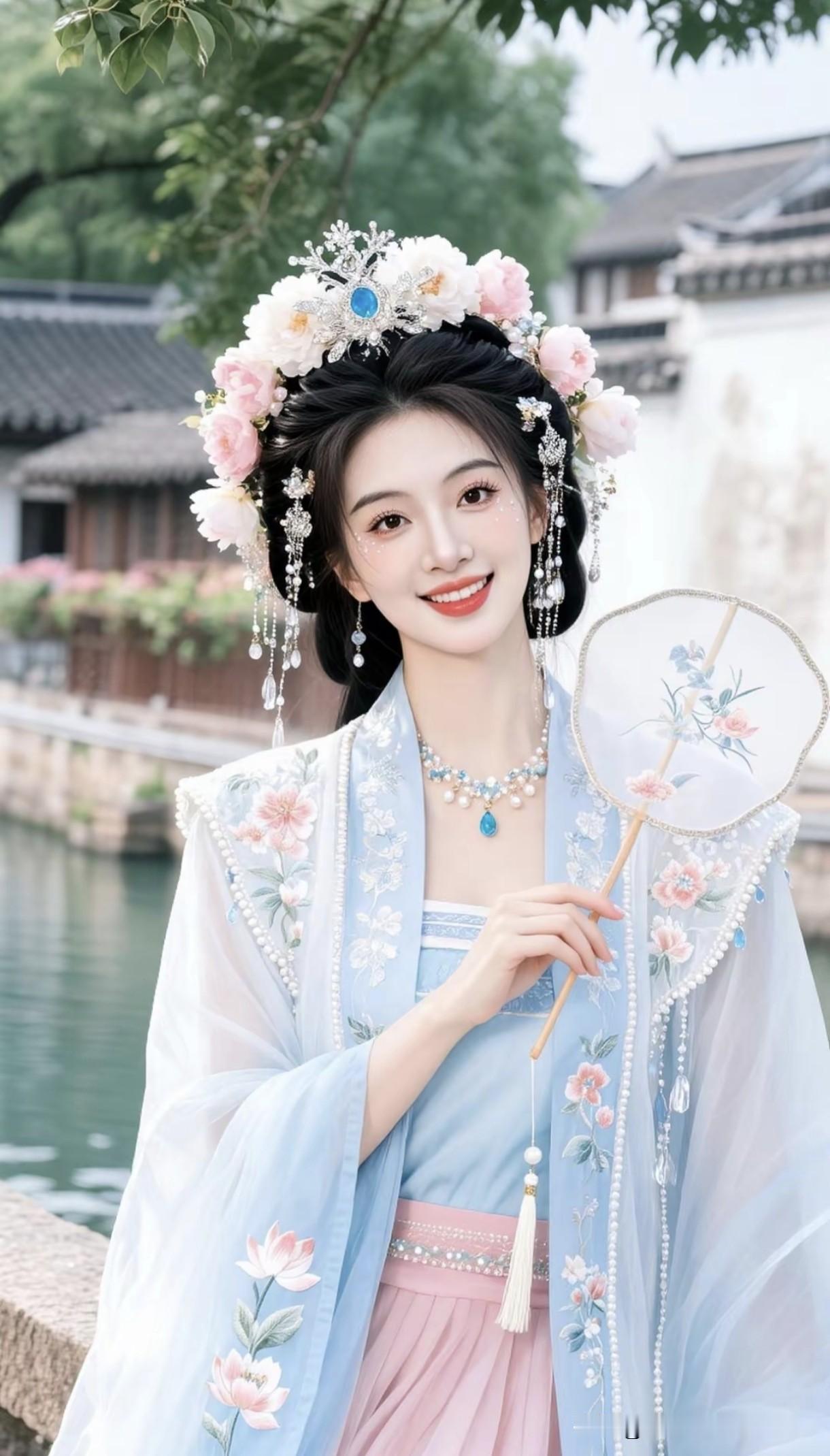 温婉笑容似从画中走出，一眼万年。古装美女