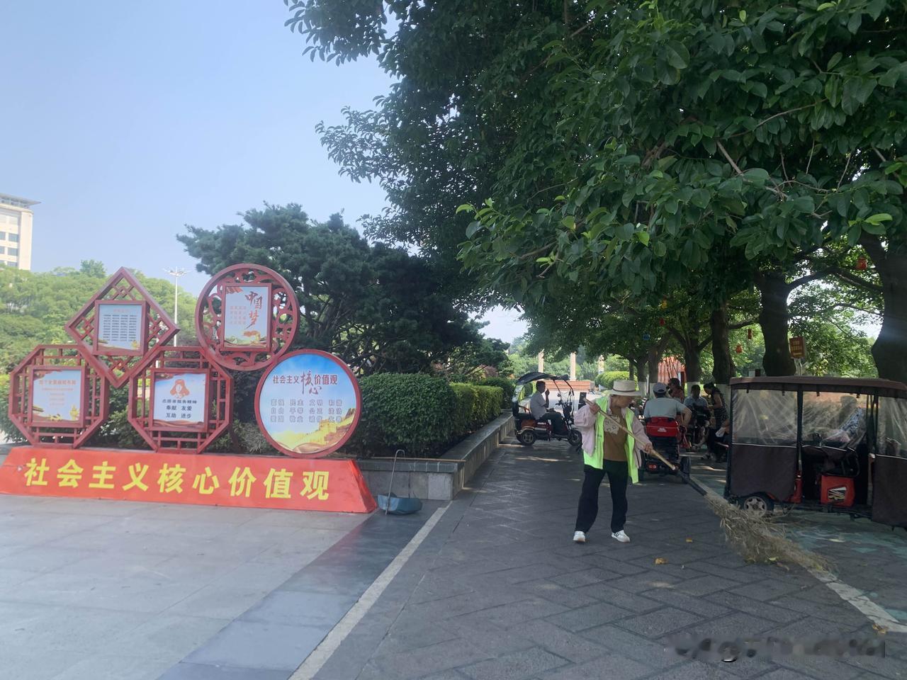 打卡黄石磁湖公园，盛夏的老垂柳临水而立，水面铺满睡莲，两个孩童趁着树荫安静垂钓。