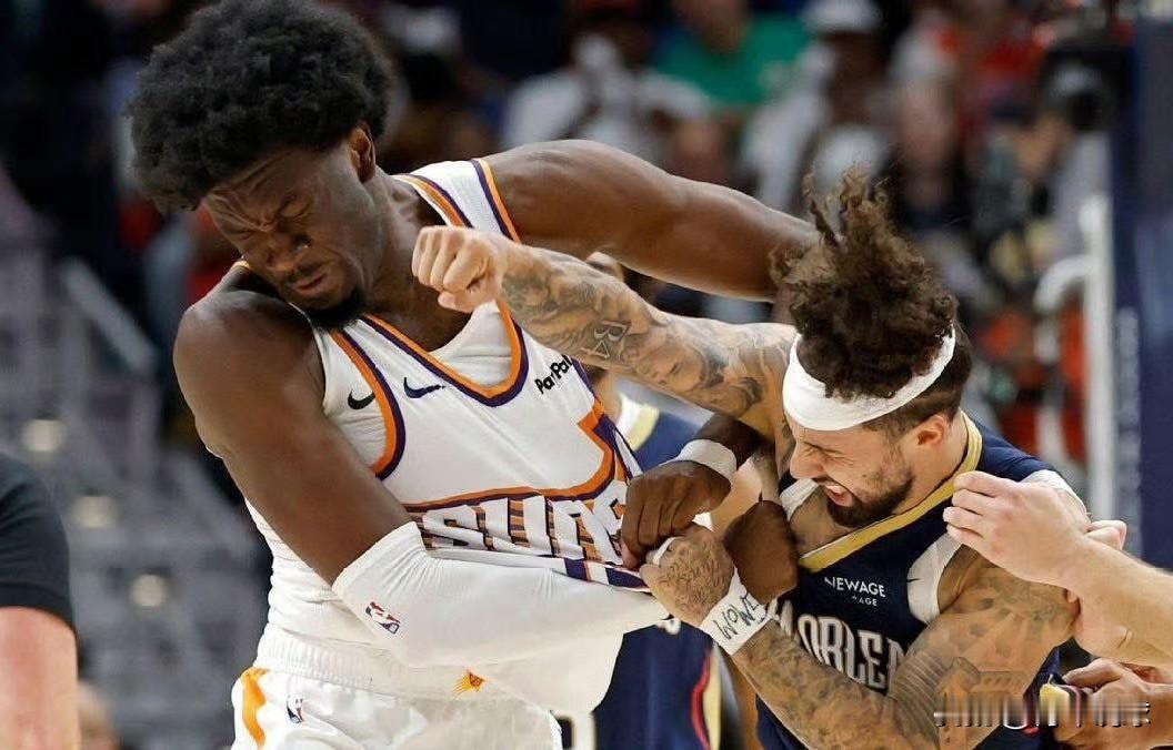 力度如何？罚单出来了！今天，NBA官方宣布，对昨天太阳队和鹈鹕队赛场的斗殴行