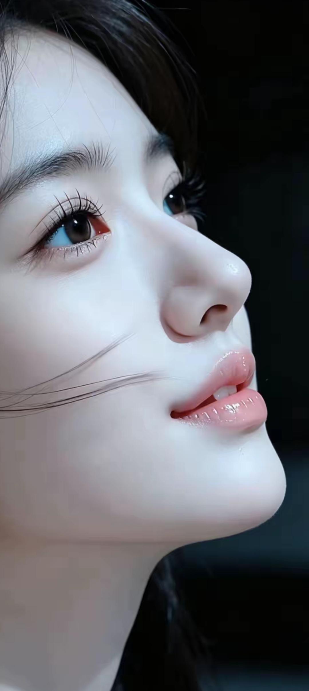 温柔眼神，自然妆容，散发迷人魅力
