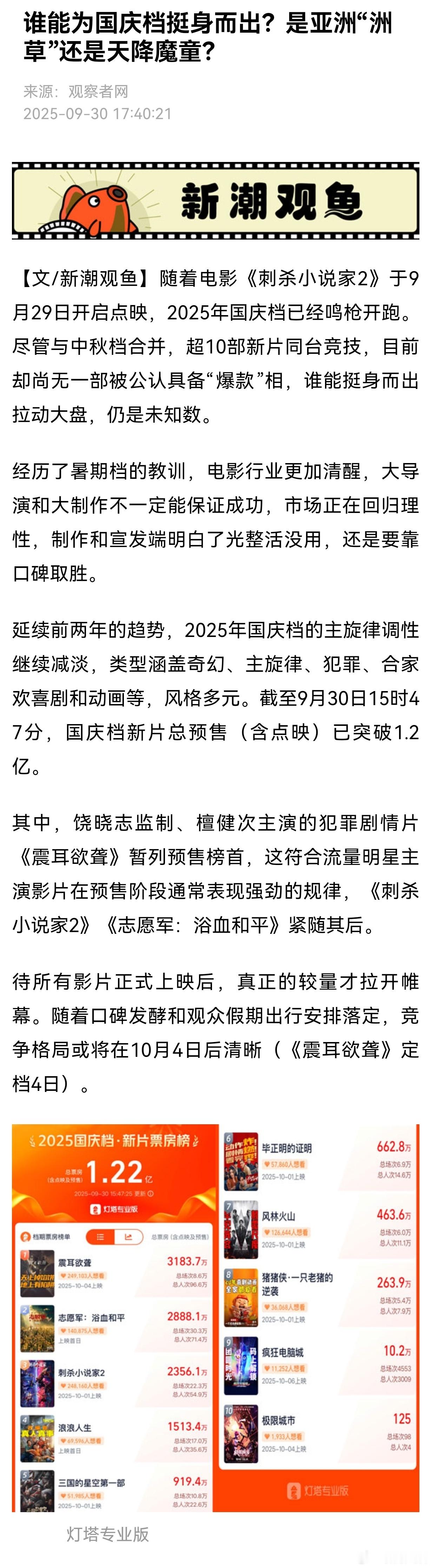【谁能为国庆档挺身而出？是亚洲