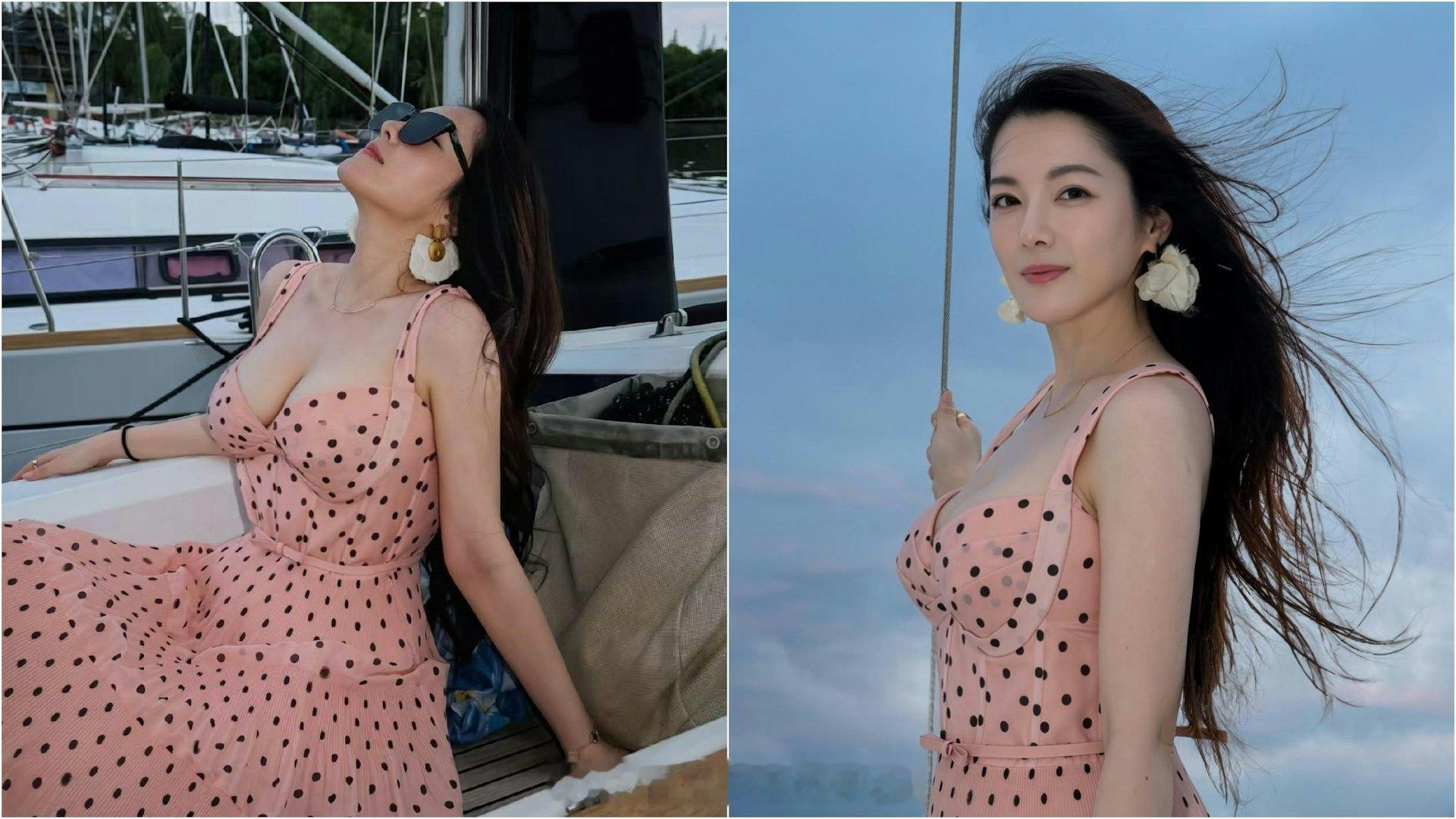苟芸慧斩断7年婚姻大解放，坐游艇出海尽秀丰满上围：自由的像风现年43岁的前国际中