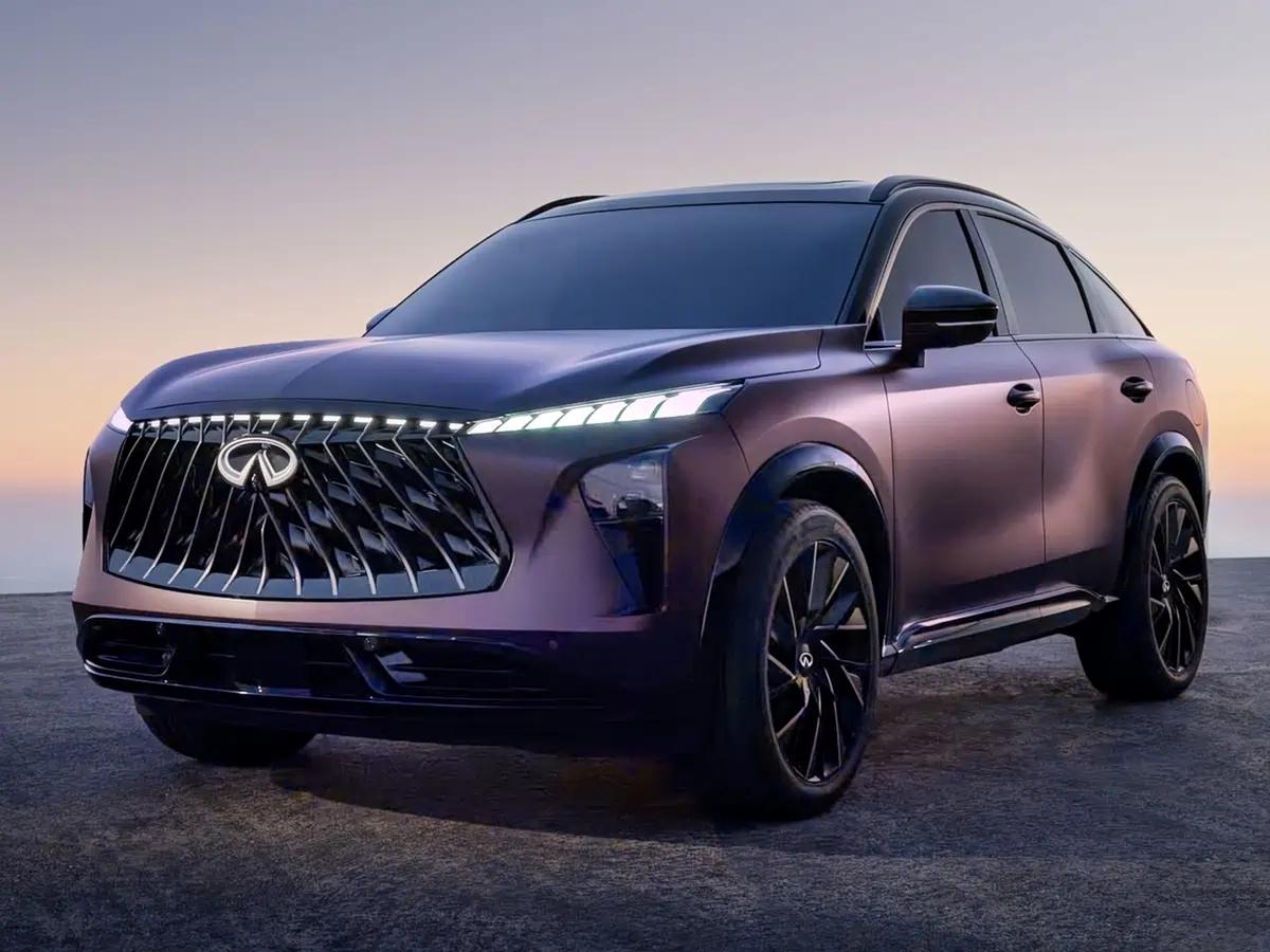 英菲尼迪QX65预计在3月26日首发亮相独特渐变车漆外观，预计跟概念车