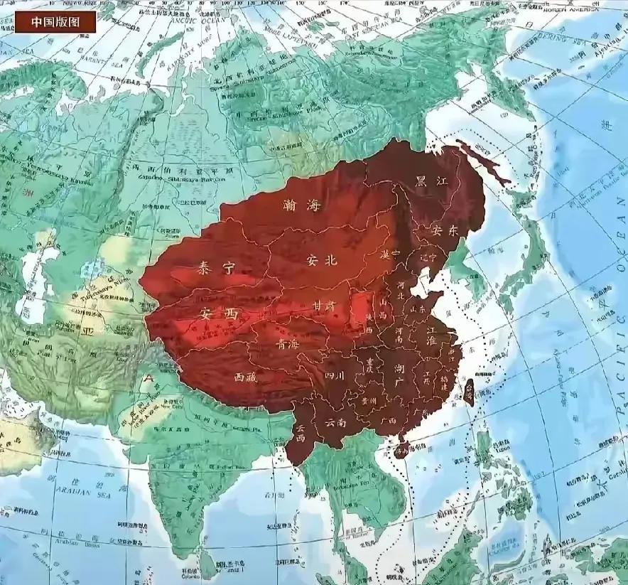 这样的完美版图放在亚洲位置才是想要的，最有可能实现的。这幅理想的版图，囊括了